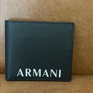 Giorgio Armani Black Textured Card Holder